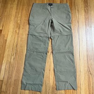 Marmot Pants Womens 10 Tan Convetible Zip Off Shorts Nylon Hiking fit like a 12